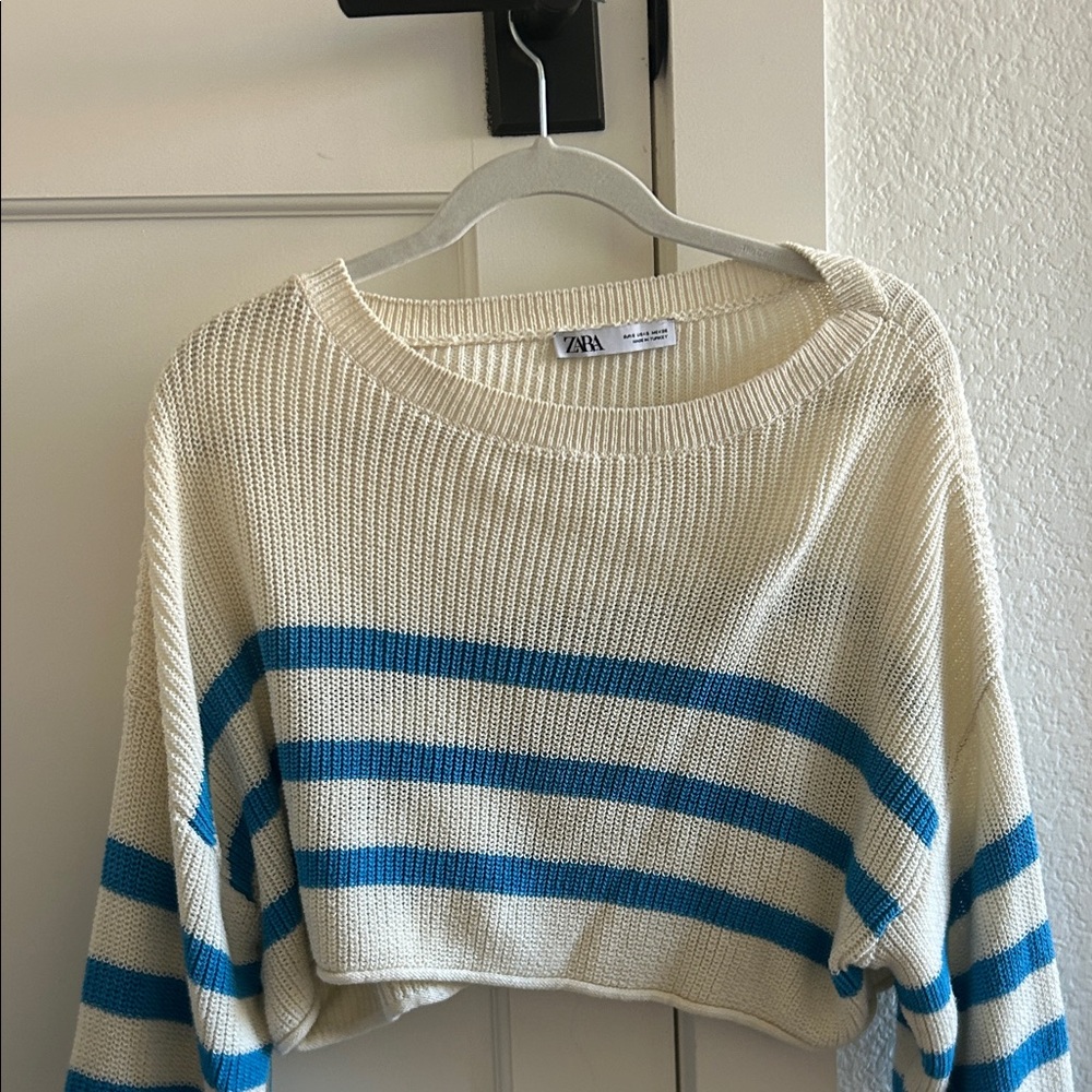 Zara Cropped Striped Sweater